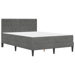 Cadre de lit avec matelas Gris foncé 140 x 200 cm Velours 622558622558