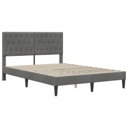 Cadre de lit avec matelas Gris foncé 140 x 200 cm Velours 622558622558