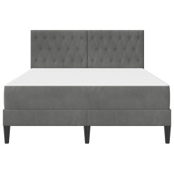 Cadre de lit avec matelas Gris foncé 140 x 200 cm Velours 622558622558