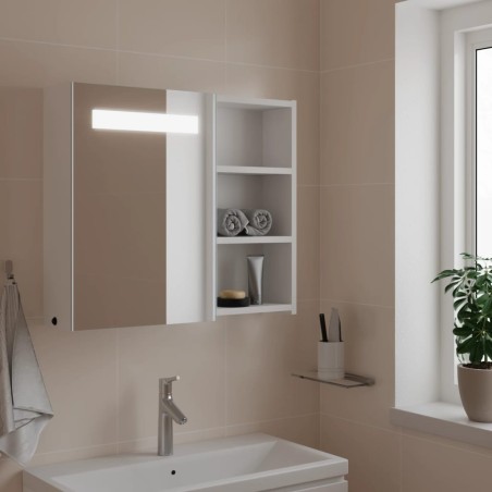 Armoire de salle de bain à miroir avec LED blanc 60x13x52 cm 622563622563