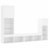 Unités murales TV avec LED 4 pcs blanc bois d'ingénierie 622567622567