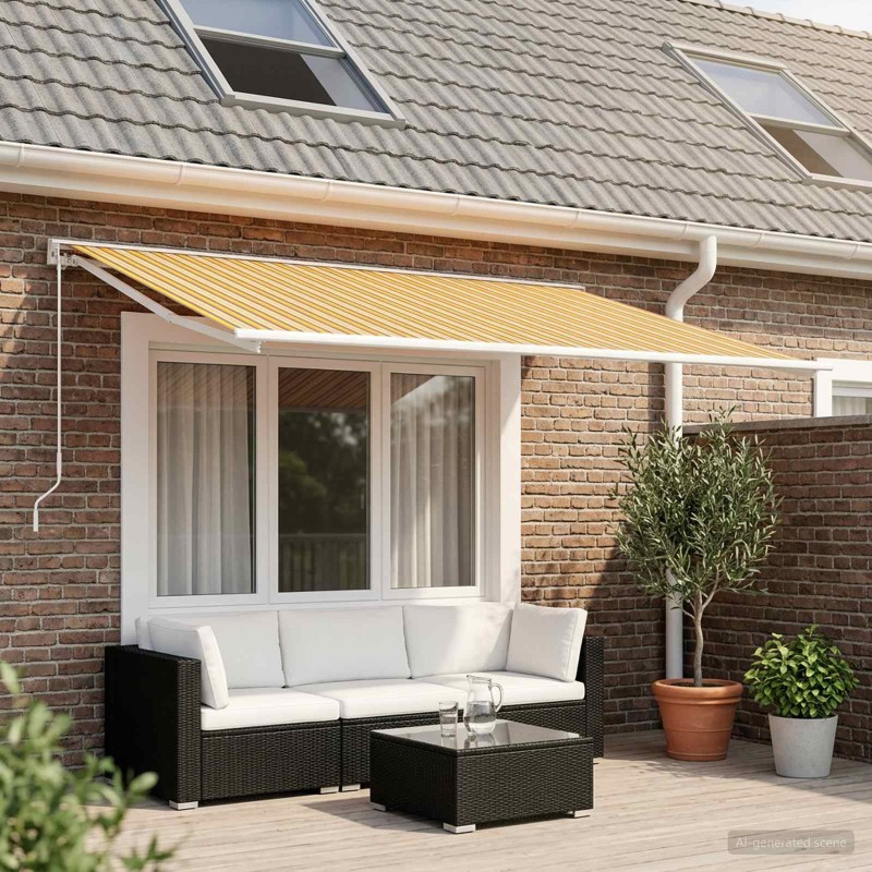 Toile de rechange pour auvent Orange et Noir 400 × 350 cm 622568622568