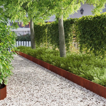 Bordure de Pelouse 20 pcs 103 x 20 cm Acier Rouillé 622572622572