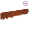Bordure de Pelouse 20 pcs 103 x 20 cm Acier Rouillé 622572622572