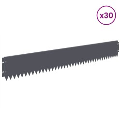 Bordure de Pelouse 30 pcs 103 x 15 cm Acier Anthracite 622573622573