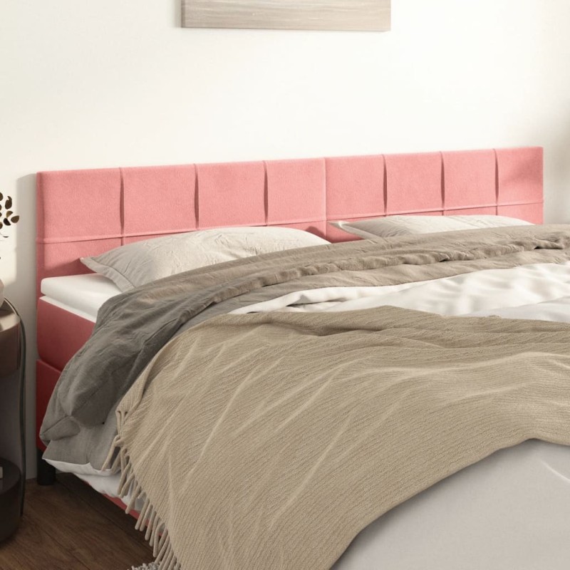 Têtes de lit Rose 200x5x78/88 cm Velours 622575622575
