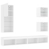 Unités murales TV avec LED 5 pcs blanc bois d'ingénierie 622576622576