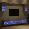Unités murales TV avec LED 6 pcs Chêne artisanal 622577622577