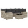 Salon de jardin avec coussins 7 pcs gris clair résine tressée 622578622578
