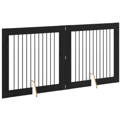 Porte de chien pliable avec supports 2 pcs Chêne noir 200,5 cm 622583622583