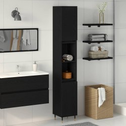 Cabinet de salle de bain avec porte Chêne noir 30 x 30 x 190 cm 622584622584