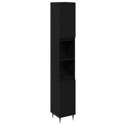 Cabinet de salle de bain avec porte Chêne noir 30 x 30 x 190 cm 622584622584