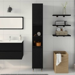 Cabinet de salle de bain avec porte Chêne noir 30 x 30 x 190 cm 622584622584