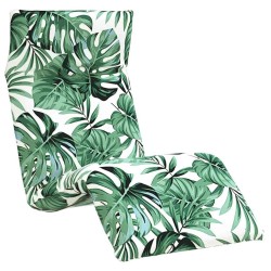 Transat pliant en tissu Oxford motif feuilles 175 x 54 x 8,5 cm 622586622586