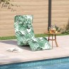 Transat pliant en tissu Oxford motif feuilles 175 x 54 x 8,5 cm 622586622586