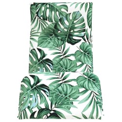 Transat pliant en tissu Oxford motif feuilles 175 x 54 x 8,5 cm 622586622586