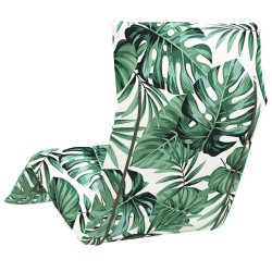Transat pliant en tissu Oxford motif feuilles 175 x 54 x 8,5 cm 622586622586