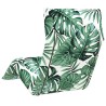 Transat pliant en tissu Oxford motif feuilles 175 x 54 x 8,5 cm 622586622586