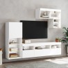Unités murales TV avec LED 6 pcs blanc bois d'ingénierie 622588622588