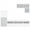 Unités murales TV avec LED 6 pcs blanc bois d'ingénierie 622588622588