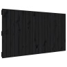 Tête de lit murale Noir 127,5x3x60 cm Bois massif de pin 622591622591