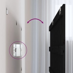 Tête de lit murale Noir 127,5x3x60 cm Bois massif de pin 622591622591