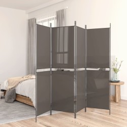 Cloison de séparation 4 panneaux Anthracite 200x180 cm Tissu 622597622597