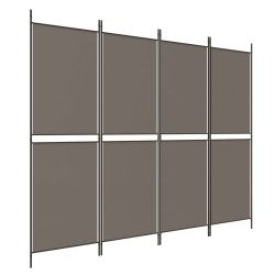 Cloison de séparation 4 panneaux Anthracite 200x180 cm Tissu 622597622597