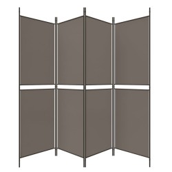 Cloison de séparation 4 panneaux Anthracite 200x180 cm Tissu 622597622597