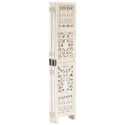 Cloison de séparation 5 panneaux Blanc 200x165 cm Bois manguier 622602622602