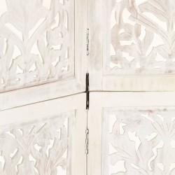 Cloison de séparation 5 panneaux Blanc 200x165 cm Bois manguier 622602622602