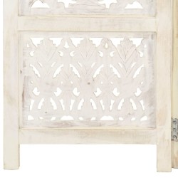 Cloison de séparation 5 panneaux Blanc 200x165 cm Bois manguier 622602622602