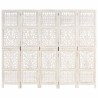 Cloison de séparation 5 panneaux Blanc 200x165 cm Bois manguier 622602622602