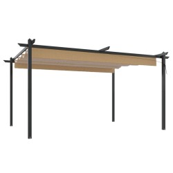 Tonnelle de jardin avec toit rétractable 4x3 m Taupe 622603622603