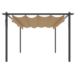 Tonnelle de jardin avec toit rétractable 4x3 m Taupe 622603622603