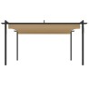 Tonnelle de jardin avec toit rétractable 4x3 m Taupe 622603622603