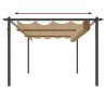 Tonnelle de jardin avec toit rétractable 4x3 m Taupe 622603622603