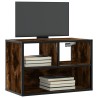 Meuble TV chêne fumé 60x31x39,5 cm bois d'ingénierie et métal 622611622611