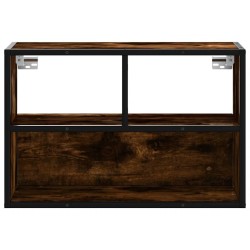 Meuble TV chêne fumé 60x31x39,5 cm bois d'ingénierie et métal 622611622611