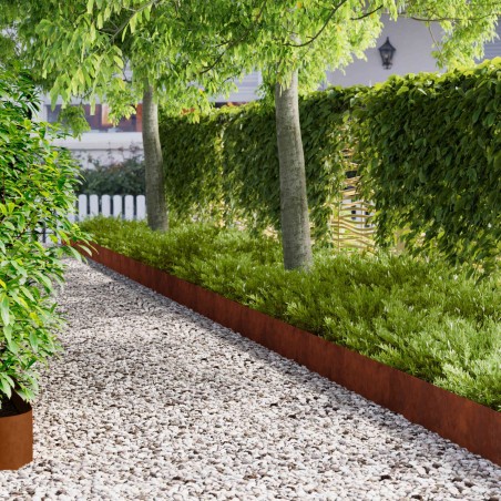 Bordure de Pelouse 20 pcs 102 x 15 x 4 cm Acier Rouillé 622616622616