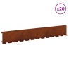Bordure de Pelouse 20 pcs 102 x 15 x 4 cm Acier Rouillé 622616622616