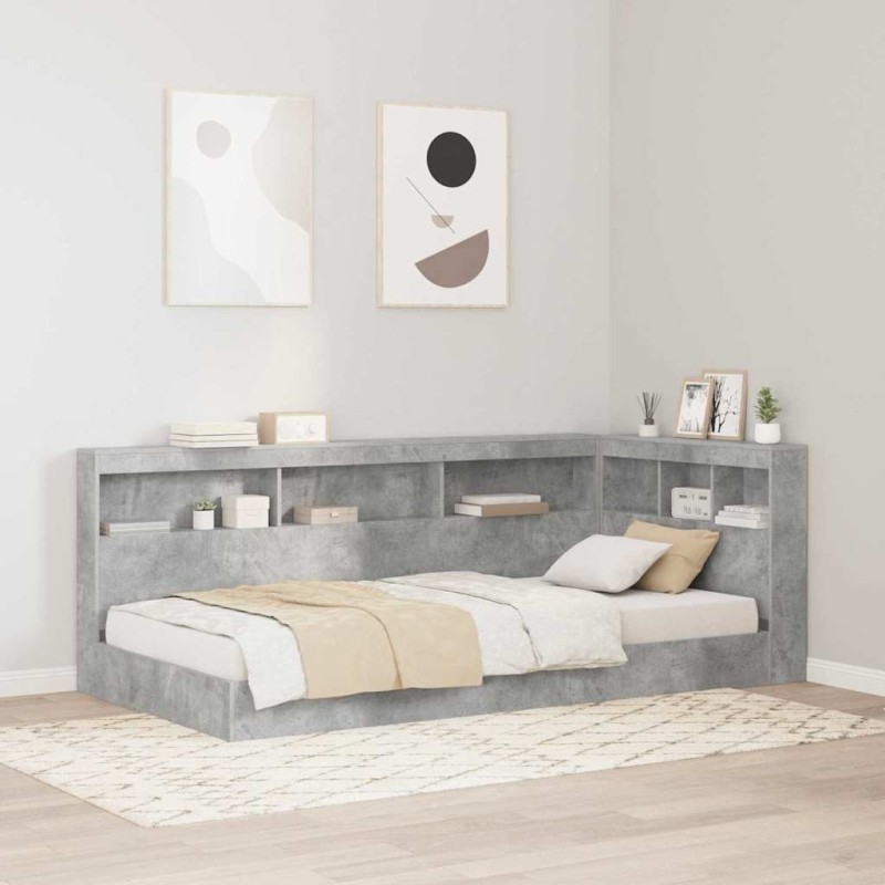 Tête de lit de rangement Gris béton 90 cm Bois d'ingénierie 622620622620