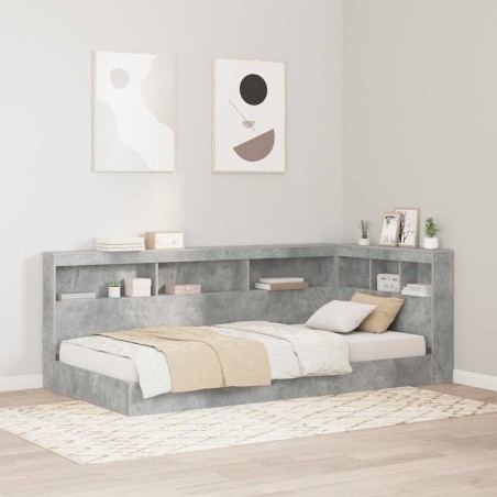 Tête de lit de rangement Gris béton 90 cm Bois d'ingénierie 622620622620