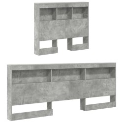 Tête de lit de rangement Gris béton 90 cm Bois d'ingénierie 622620622620