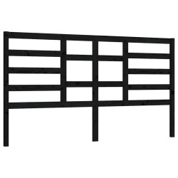 Tête de lit Noir 206x4x104 cm Bois massif de pin 622623622623
