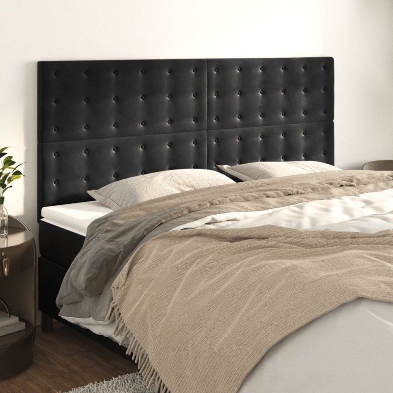 Tête de lit Noir 180x5x118/128 cm Velours 622625622625