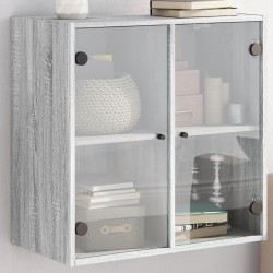 Armoire murale avec portes en verre sonoma gris 68x37x68,5 cm 622634622634