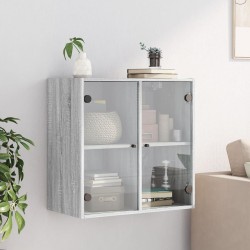 Armoire murale avec portes en verre sonoma gris 68x37x68,5 cm 622634622634