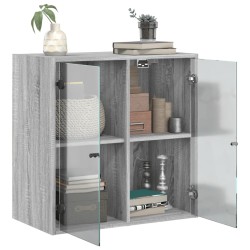 Armoire murale avec portes en verre sonoma gris 68x37x68,5 cm 622634622634