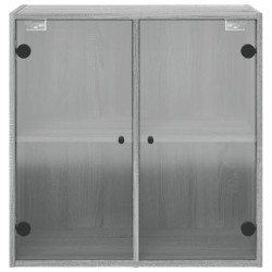Armoire murale avec portes en verre sonoma gris 68x37x68,5 cm 622634622634